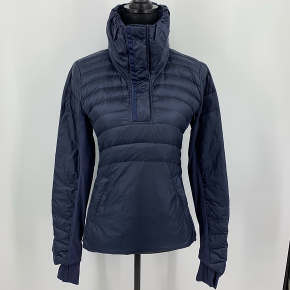 lululemon athletica Jackets & Blazers - Lululemon Navy Blue Down For A Run Pullover
